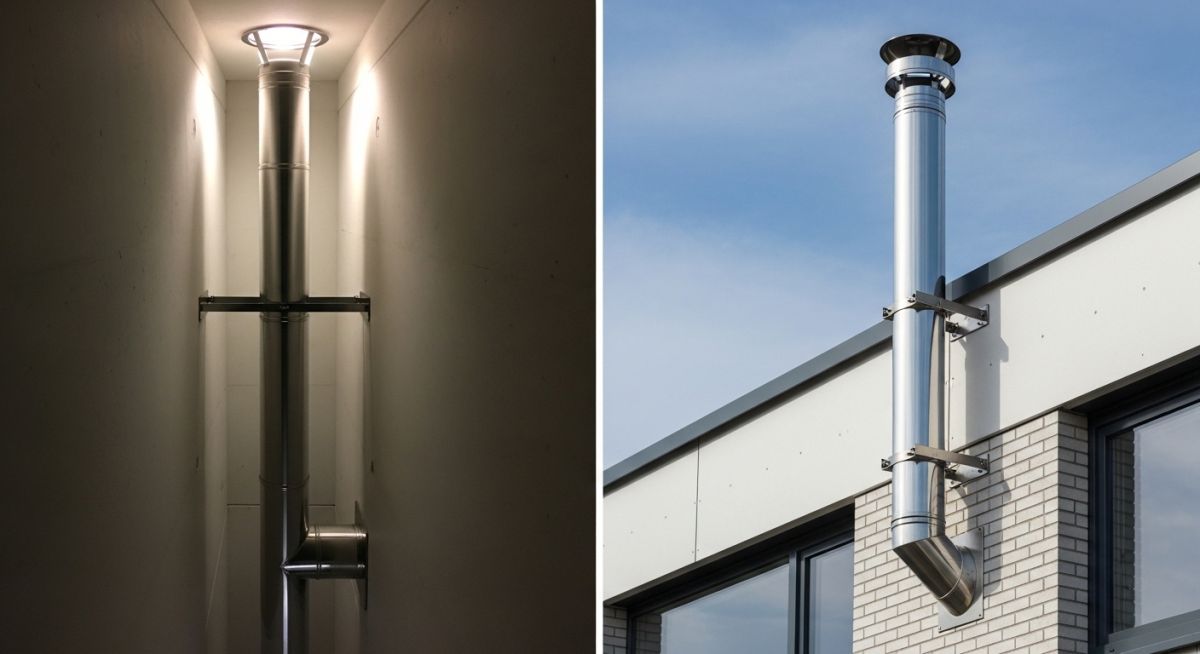 BİNA İÇİ VE BİNA DIŞI PASLANMAZ ÇELİK BACA UYGULAMALARI