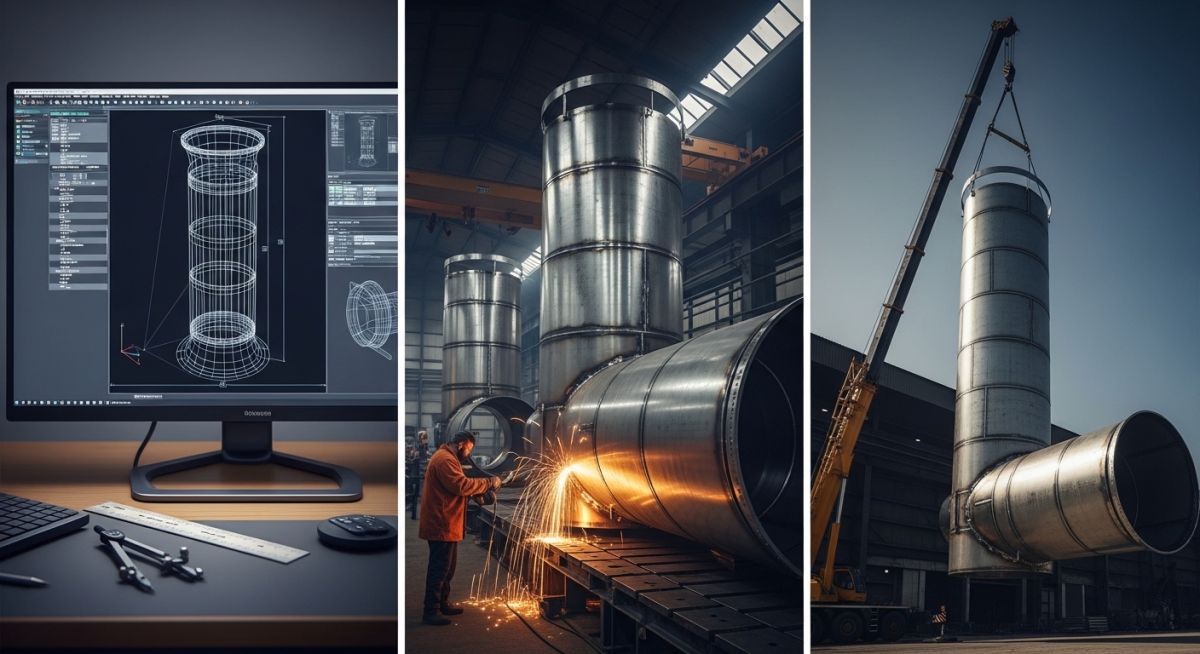 ENDÜSTRİYEL ÇELİK BACA PROJELENDİRME